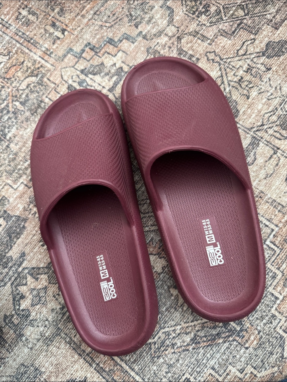 Maroon Slide Sandals